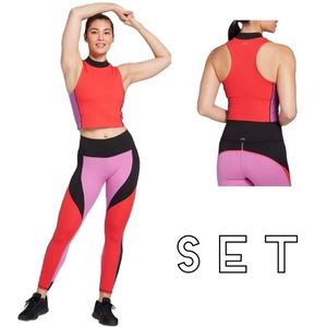 DSG X TWITCH + ALLISON NWT Mock Neck Tank Top AND 7/8 Tight Radical Red SET